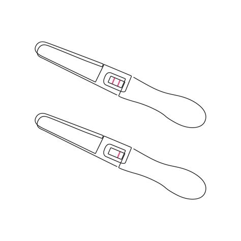 Hcg Pregnancy Test One Line Art Negative And Positive Pregnancy Test