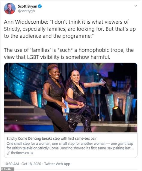 Strictly S Ann Widdecombe Accused Of Homophobia After Comments About Same Sex Coupling Daily