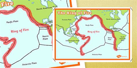 The Ring Of Fire Map Poster Teacher Made