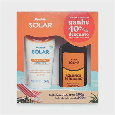 Kit Panvel Solar Corpo Fps Acelerador De Bronzeado Spray Gel G