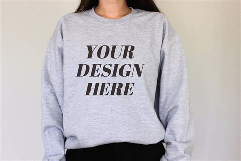 Gildan 18000 Mockup Gildan Ash Sweatshirt Mockup Lifestyle Mockup