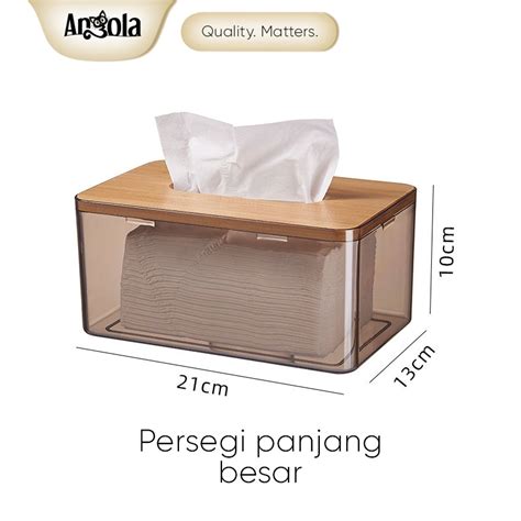 Jual ANGOLA Kotak Tisu Bambu Minimalis D43 D58 Tissue Box Nordic Style