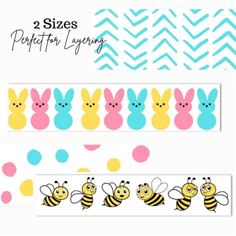 Spring Bulletin Board Borders Printable Set of 8 Instant Download Pdfs ...