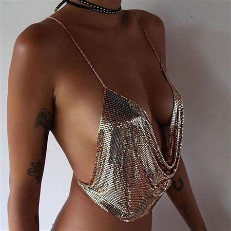 Clara Chainmail Tank Top Backless Top Backless Crop Top Crop Top