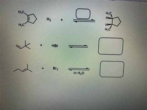 Solved For Each Of The Alkene Reactions Below Fill In The Chegg