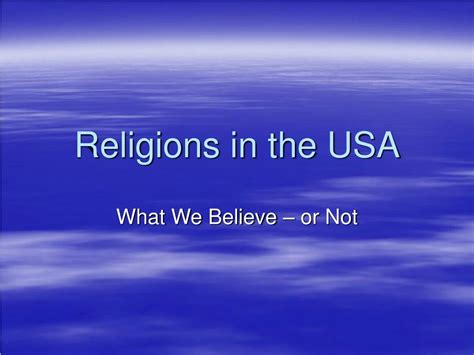 Ppt Religions In The Usa Powerpoint Presentation Free Download Id 8766199