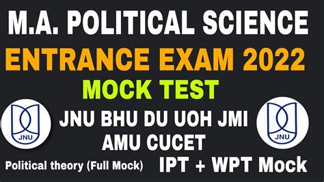 Ma Political Science Entrance Exam Mock Test Entrance Exam Jnu