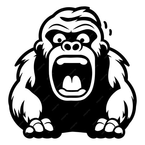 Premium Vector Angry Gorilla Cartoon Vector Illustration Isolated On