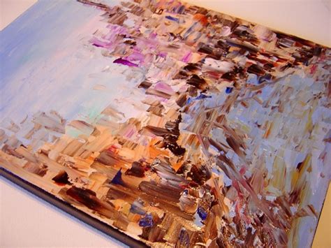 Original Art Oil Palette Knife Textural Painting Eugenia Abramson On