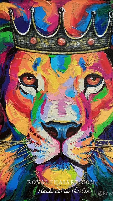 Famous Colorful Lion Painting For Sale Online Gallery Lion Painting