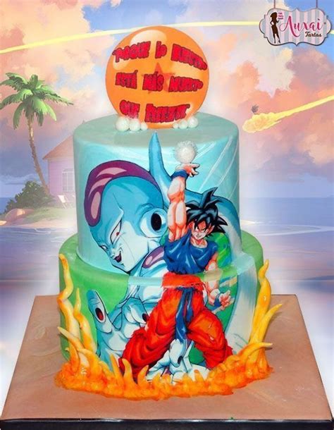 Tarta Bola De Drag N Papel De Az Car Dragon Ball Goku Tartas