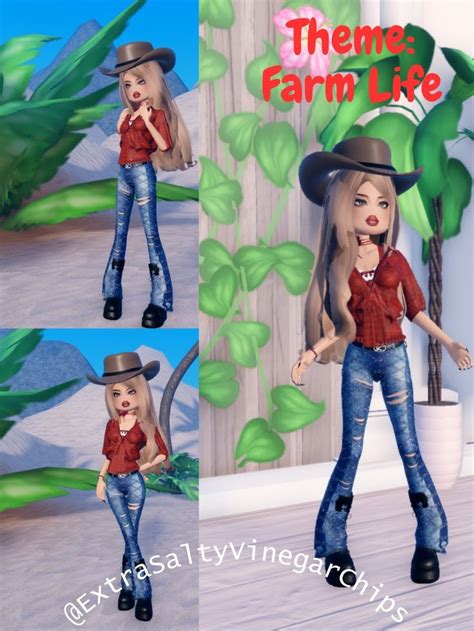 Farm Life Outfit In Dress To Impress Dti Farm Life Theme Farm Clothes Farm Dress Dress To