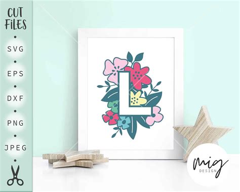 Letter L With Flowers Svg