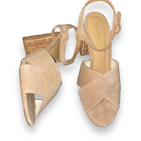 Soludos Shoes New Soludos Olivia Desert Sand Nude Suede Block Heel Sandals Poshmark