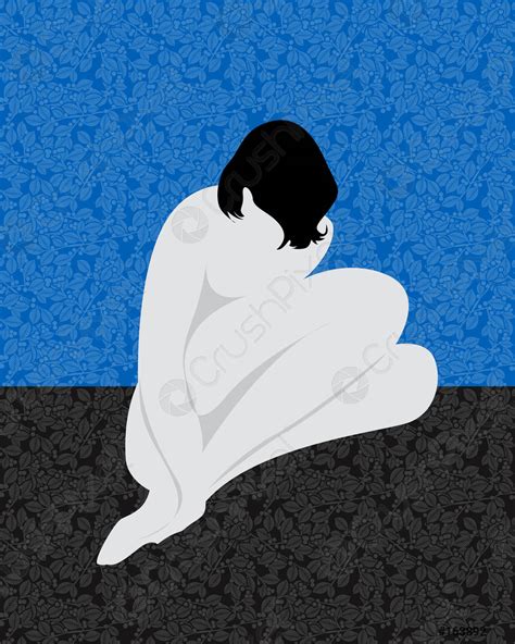 Nude Sitting Stock Vector Crushpixel