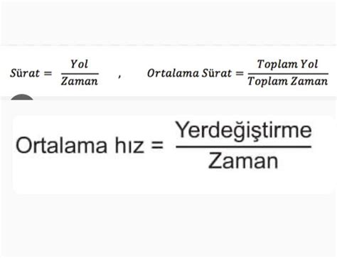 Ortalama Hizla Hizin Ortalama Suratle Suratin Farki Nedir Ve Ortalama