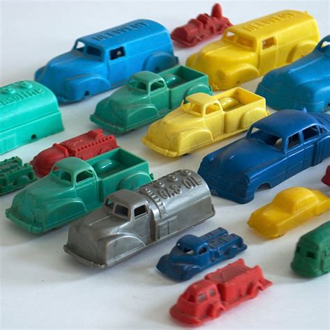 vintage plastic toy cars by homeandhomme on Etsy