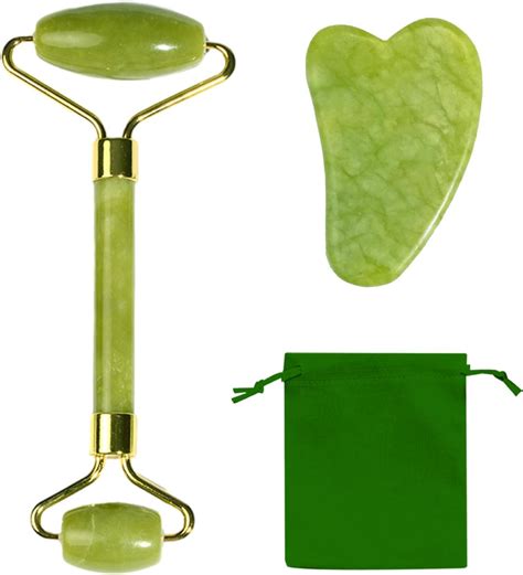 1 Piece Facial Roller 1 Piece Jade Gua Sha Blade Jade Roller Gua Sha