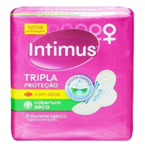 Absorvente Externo Intimus Tripla Proteção Seca Abas 8 Unidades