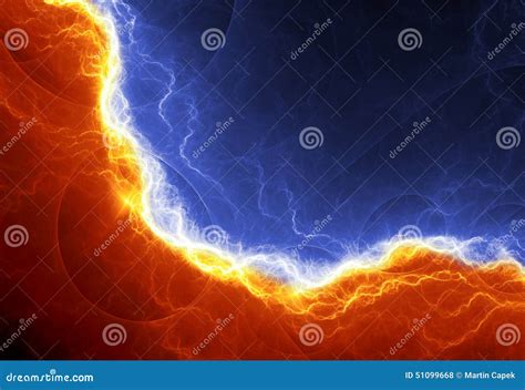 Fire And Ice Abstract Fractal Lightning Stock Illustration