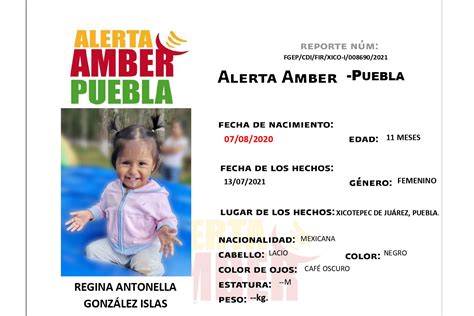 Alerta Amber El Universal Puebla