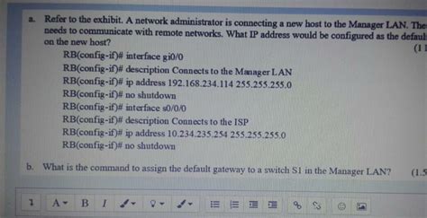 Solved A Refer To The Exhibit A Network Administrator Is Chegg