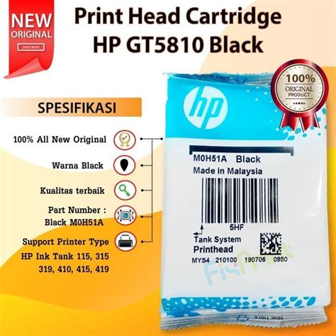 Jual Head Cartridge Printer Hp Gt Gt Gt M H A Black