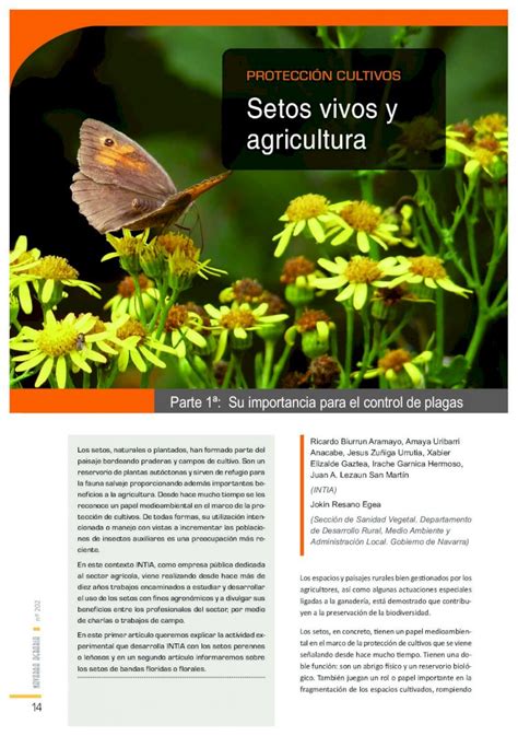 Pdf Protecci N Cultivos Setos Vivos Y Agricultura Mentar Los