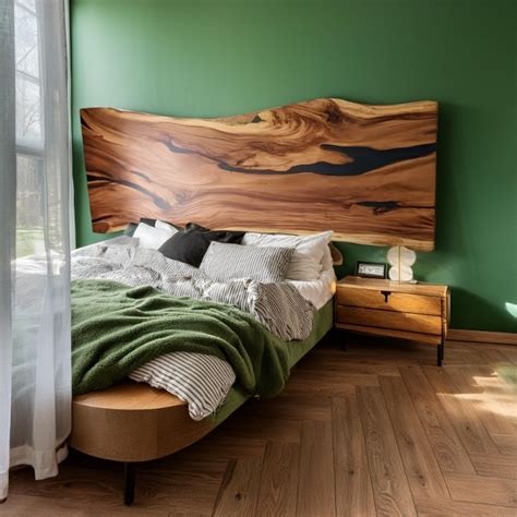 Shop Live Edge Epoxy Resin Wood Headboard Online At Best Price Woodensure