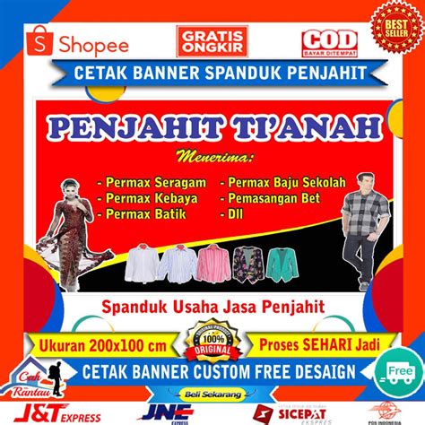 Contoh Desain Spanduk Tailor Inspirasi Banner Penjahit Contoh Imagesee