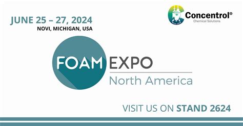 Únete a Concentrol en la Foam Expo North America 2024 Descubre