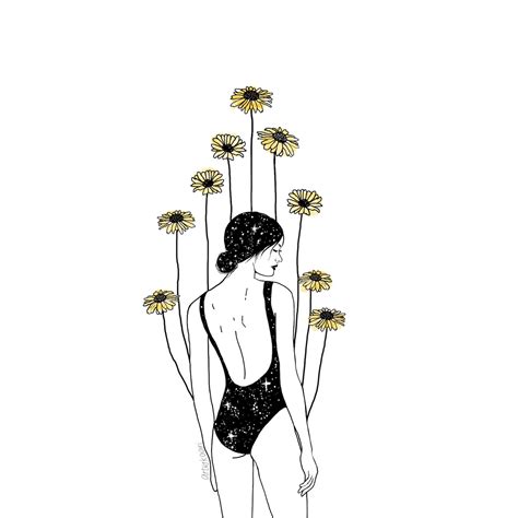 Flourishing Growth Art Print Flower Woman Pose Art Print Etsy