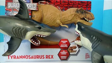 Sharks Vs T Rex Jurassic World Tyrannosaurus Rex Dinosaur Vs Shark Toy