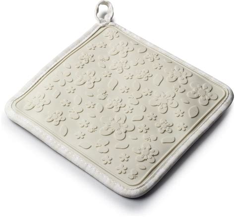 Zeal Silicone Square Trivet Mat Hot Pot Holder Gingham Cream Cm X X Cm