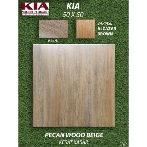 Jual Keramik Lantai X Kia Pecan Wood Beige Kesat Kw Pekanbaru Riau