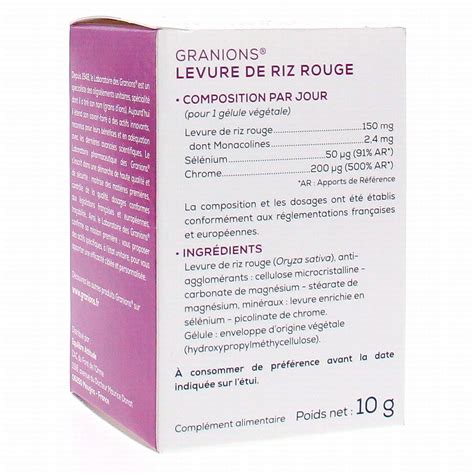 GRANIONS Les essentiels levure de riz rouge 150mg 30 gélules