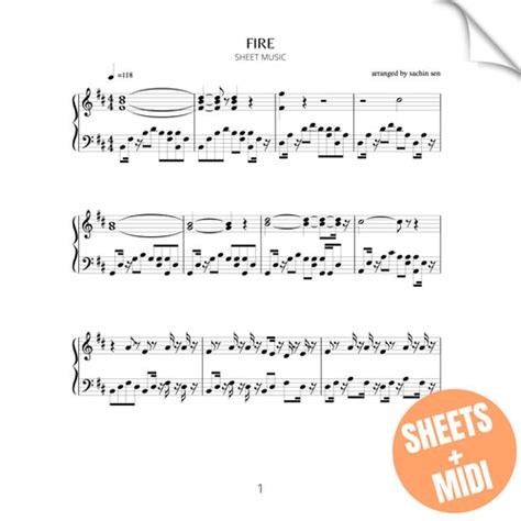 Fire Sheet Music And Midi Sachin Sen