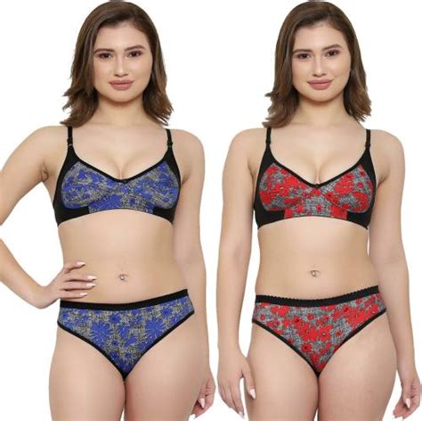 Buy Tace Women Multicolor Floral Cotton Blend Pack Of Lingerie Sets