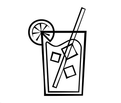 Glass With Juice Icon In Black And White Color Drink Vector Icon With