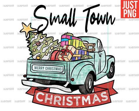 Small Town Christmas PNG File Design For Sublimation Or Etsy