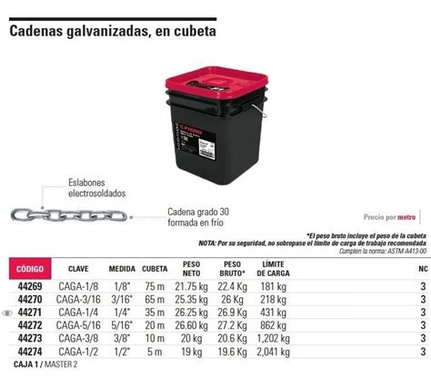 Cadena Galvanizada Metros Fiero En Mercado