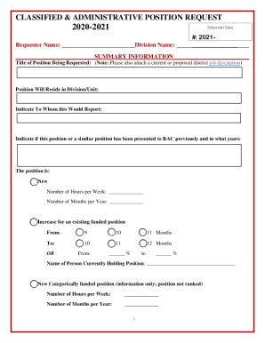 Fillable Online Position Request Change Form InstructionsHumanPosition