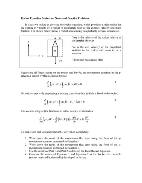 Rocket Equation Derivation