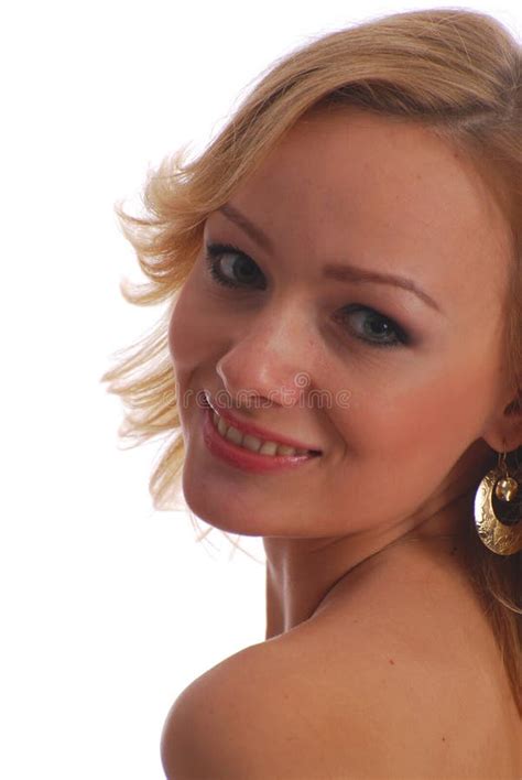 De Glimlach Blonde Meisje Van Het Portret Stock Afbeelding Image of één gelukkig 3782607