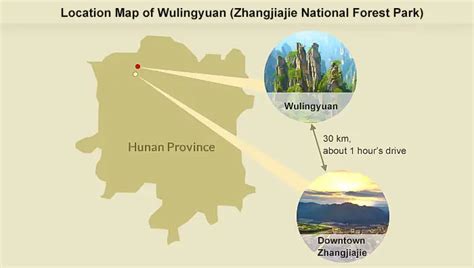 Zhangjiajie National Forest Park Map