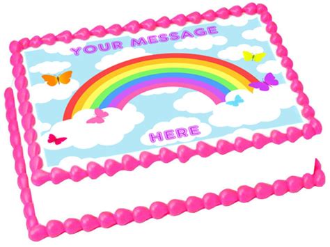 RAINBOW Edible Cake Topper Image Birthday Party Decoration - Etsy