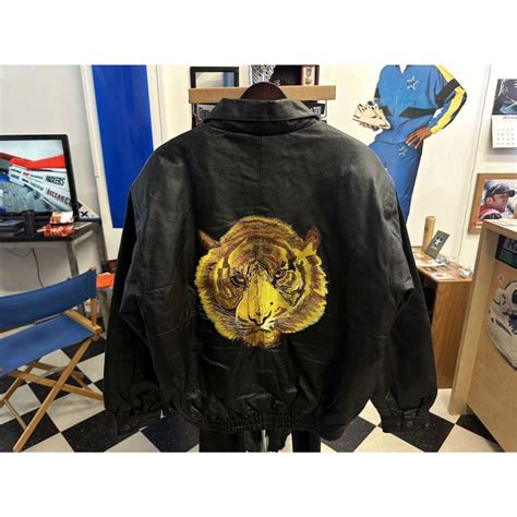 Vintage Vintage Oscar Piel Bengal Tiger Leather Jacke Gem