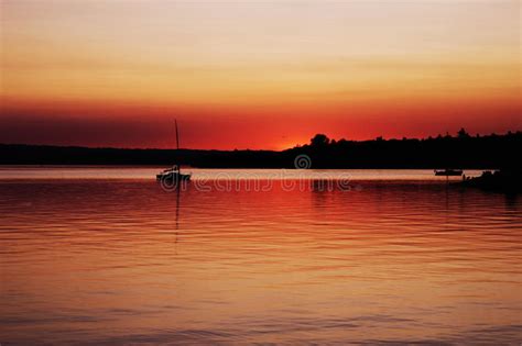 Sailboats On Lake At Sunset Stock Photo Image Of Boat Relax 25488250