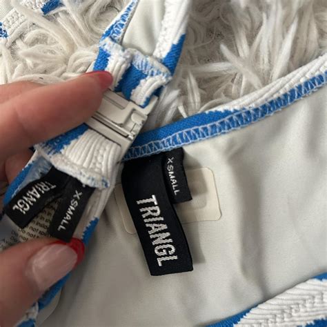 On Hold Dont Buy Triangl Blue Zebra Bikini Trading Depop