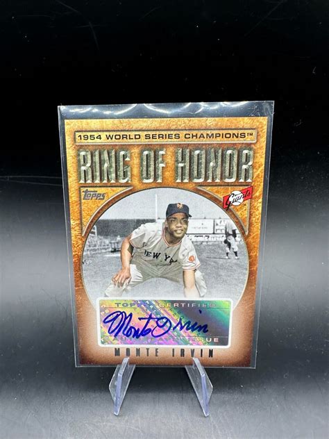 Monte Irvin Topps Ring Of Honor Ws Champion Auto Eagles Giants Hof